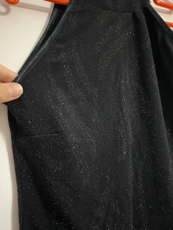 Kadın Siyah simli Atlet - Görsel 3