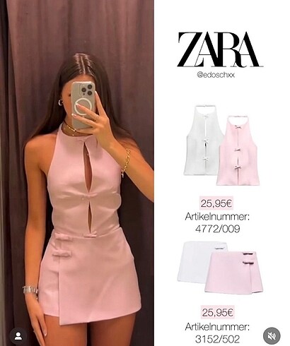 m Beden pembe Renk Zara Fiyonklu Şort Etek