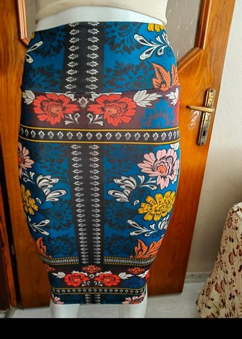 Çiçek Desenli Uzun Bohem Kalem Etek - Görsel 3