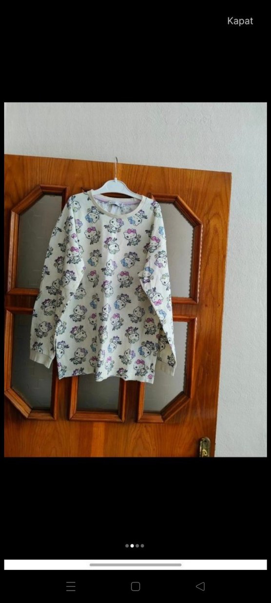 Beyaz Baskılı Pijama Takımı - Görsel 2