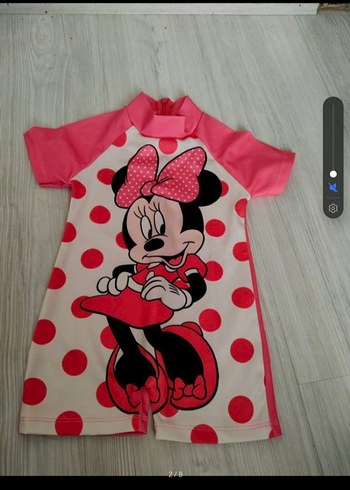 Diğer Pembe Minnie Mouse Desenli Mayo ve Ayakkabı Seti