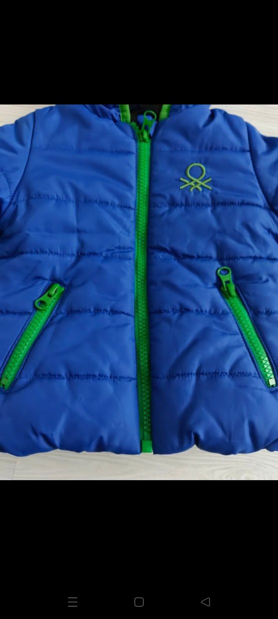 Mavi Kapüşonlu Fermuarlı Erkek Çocuk Mont - Görsel 3