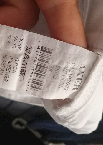 38 Beden beyaz Renk Pantolon