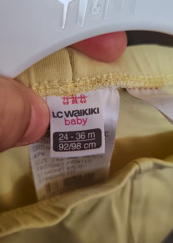 24-36 Ay Beden Sarı Kız Çocuk Tayt, İnce Kesim, pamuklu