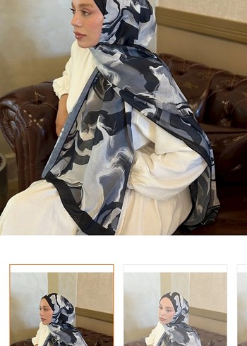 Modakaşmir Gri Desenli Kadın Şal - Görsel 3