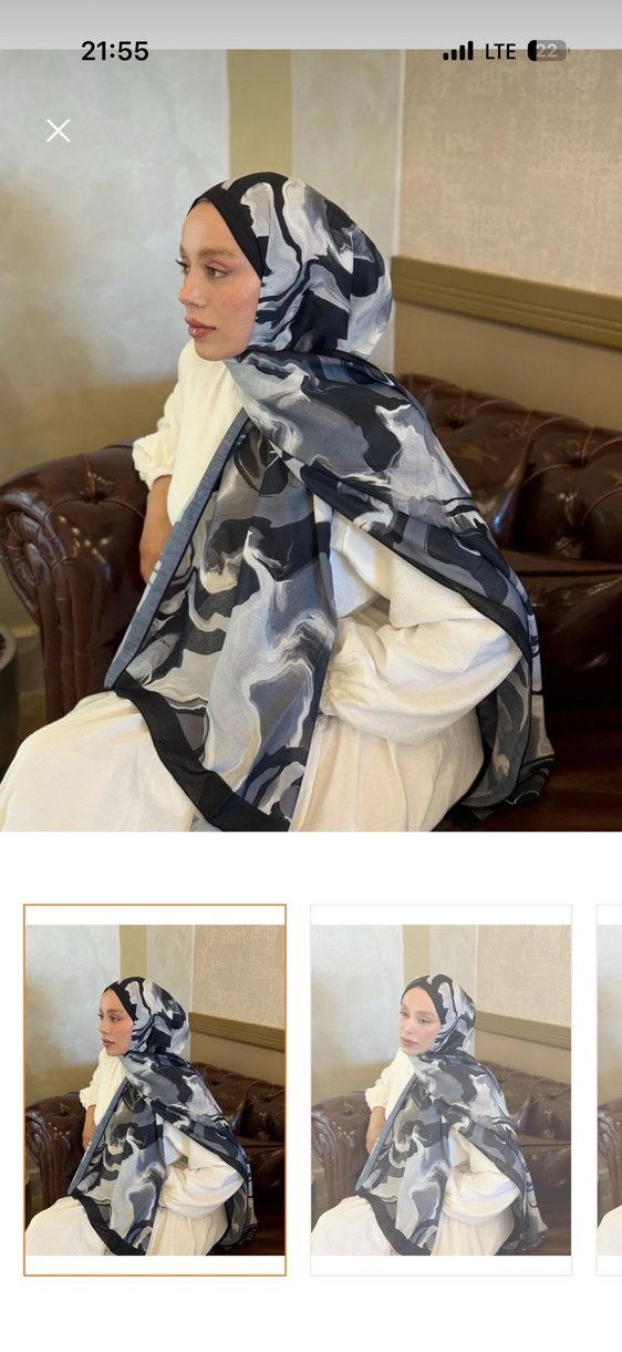 Modakaşmir Gri Desenli Kadın Şal - Görsel 3