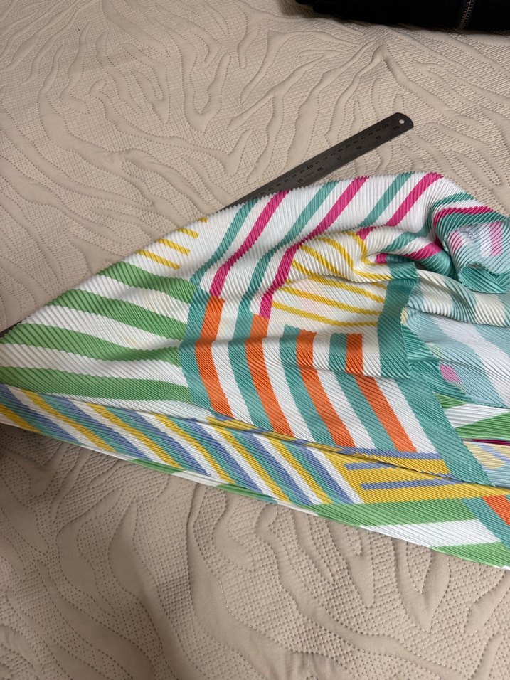 Kadın Pilili Çok Renkli Bohem Fular Eşarp - Görsel 2