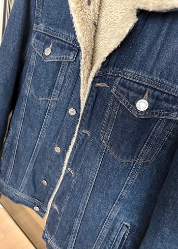 Mavi Kot İçi Peluş Ceket - Görsel 4