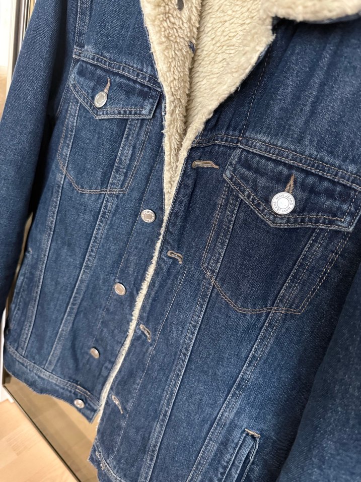 Mavi Kot İçi Peluş Ceket - Görsel 4