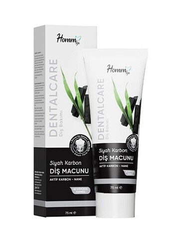 HOMM LIFE SİYAH KARBON DİŞ MACUNU 75 ML 