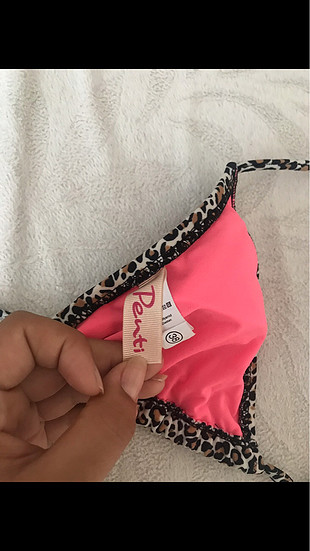 Penti leoparlı bikini üstü