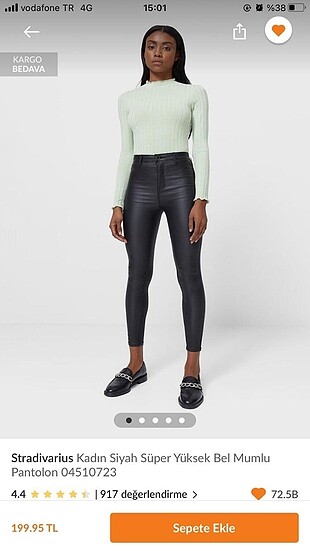 Stradivarius Yüksek Bel Mumlu Pantolon
