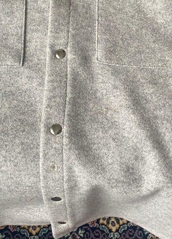 11-12 Yaş Beden gri Renk Kapşonlu onü açık sweatshirt