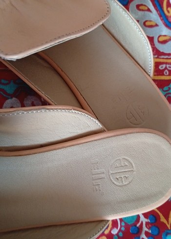 Bej Pliseli Bohem Günlük Kadın Terlik - Görsel 3