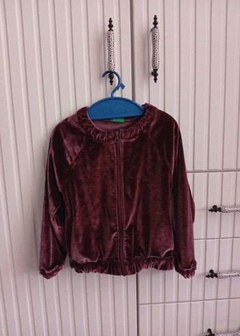 Kız Çocuk Kahverengi Kot Ceket - Görsel 3