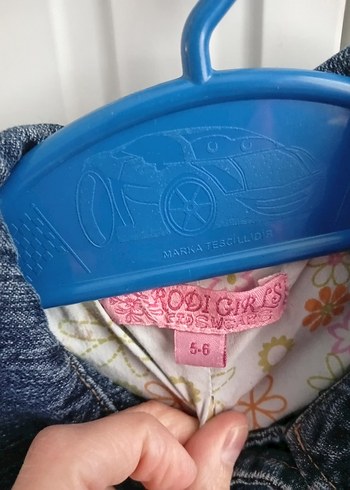 Kız Çocuk Kahverengi Kot Ceket - Görsel 4