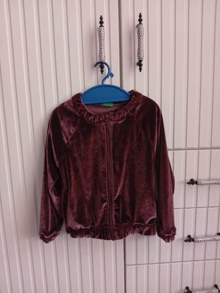 Kız Çocuk Kahverengi Kot Ceket - Görsel 3