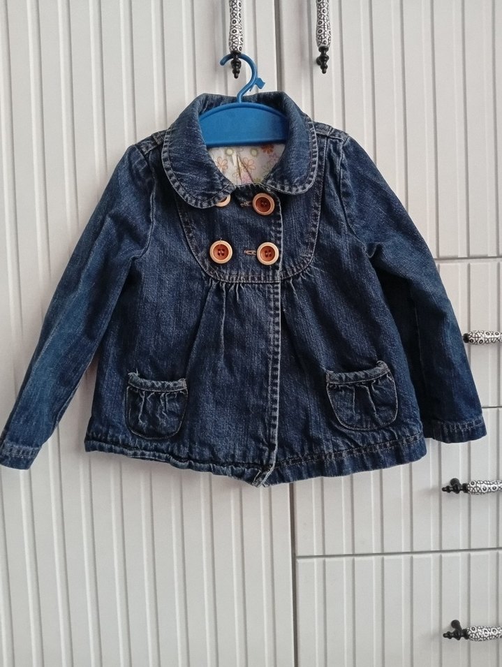 Kız Çocuk Kahverengi Kot Ceket - Görsel 5