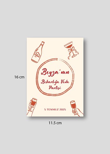 Bekarlığa Veda Parti Kartları Baskı