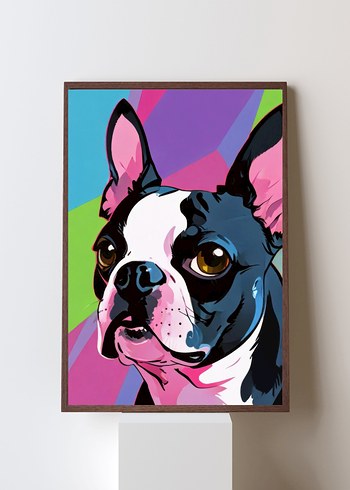 Renkli Köpek Temalı Poster Baskı
