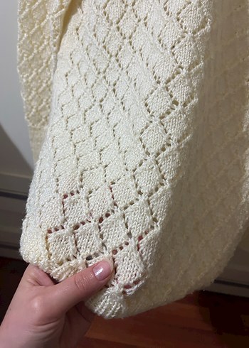 Beyaz Örgü Kadın Kazak - Görsel 2