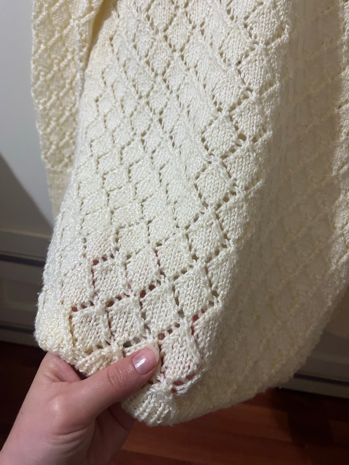 Beyaz Örgü Kadın Kazak - Görsel 2