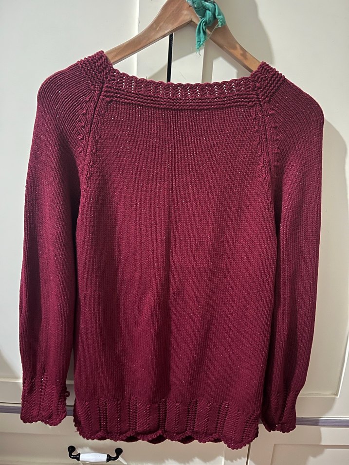 Bordo Kadın Triko Kazak, Yuvarlak Yaka, Rahat Kesim - Görsel 3