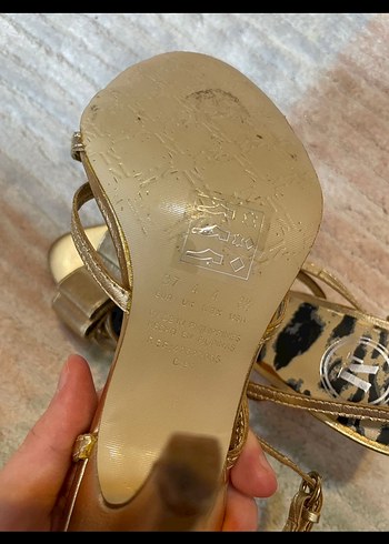 36 Beden altın Renk Mango vintage gold topuklu sandalet