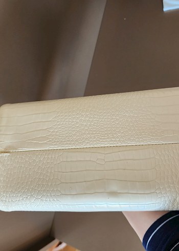 Beyaz Deri Kabartmalı Kadın Çanta matmazel - Görsel 6