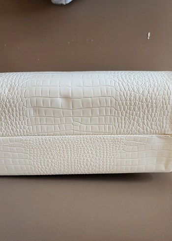 Beyaz Deri Kabartmalı Kadın Çanta matmazel - Görsel 7