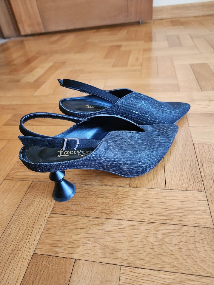 siyah Tokalı İnce Topuk Kadın Abiye Ayakkabı - Görsel 4