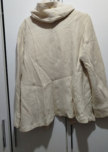 Kapüşonlu Fermuarlı Bej Kadın Ceket - Görsel 5