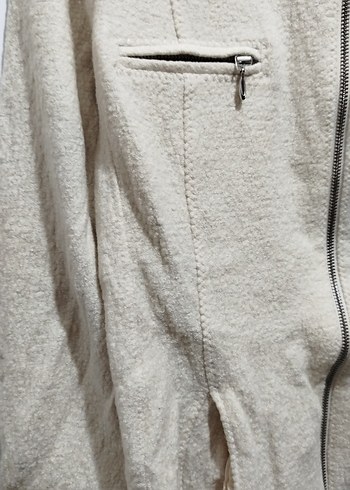 Kapüşonlu Fermuarlı Bej Kadın Ceket - Görsel 2