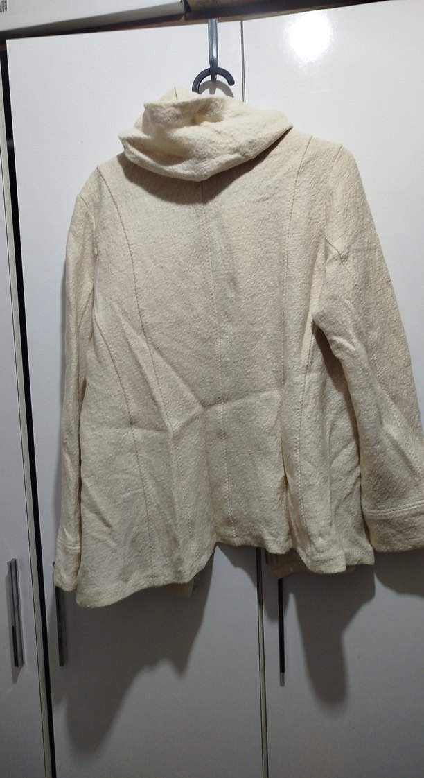 Kapüşonlu Fermuarlı Bej Kadın Ceket - Görsel 5