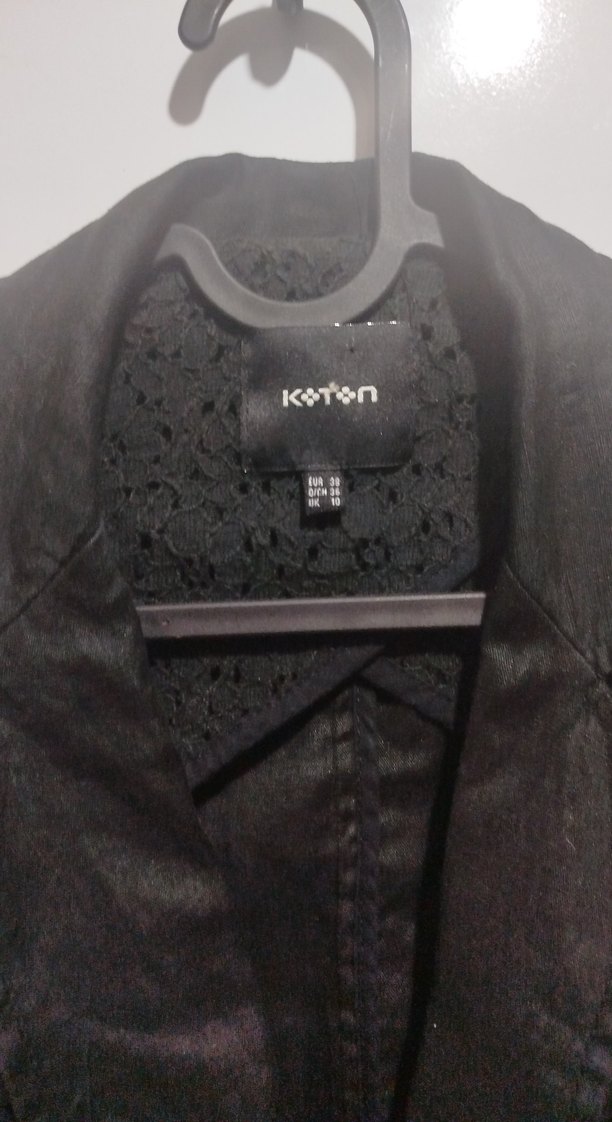 Deri Siyah Kemerli Kadın Blazer Ceket - Görsel 3