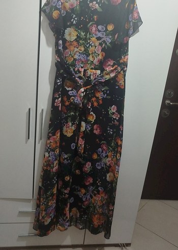 Çiçek Desenli Uzun Bohem Elbise - Görsel 6