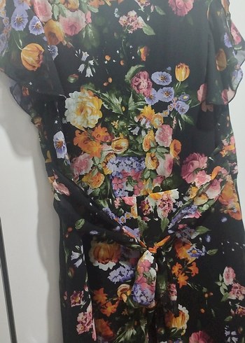 Çiçek Desenli Uzun Bohem Elbise - Görsel 7