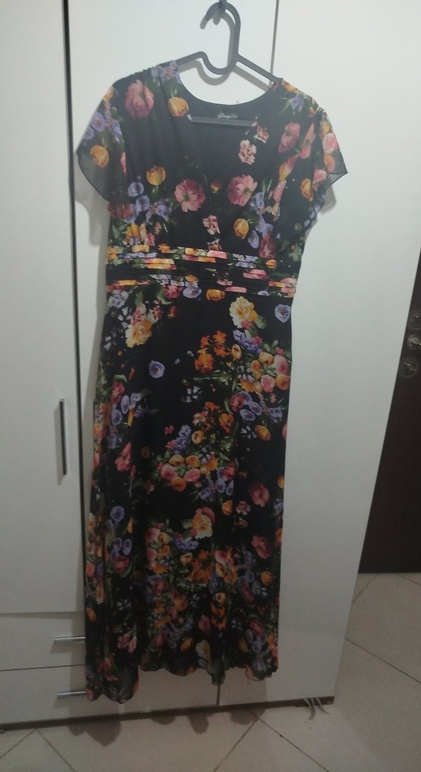 Çiçek Desenli Uzun Bohem Elbise - Görsel 2