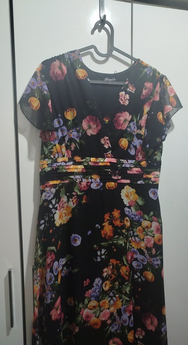 Çiçek Desenli Uzun Bohem Elbise - Görsel 3