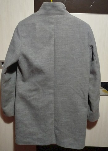 Gri Fermuarlı Uzun Kaban - Görsel 4