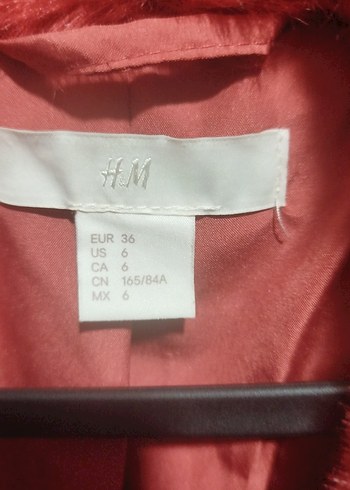 Kırmızı Kadın Suni Kürk Midi Ceket - Görsel 4