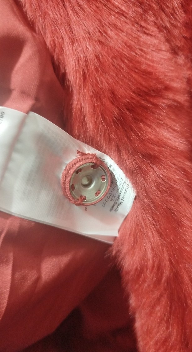 Kırmızı Kadın Suni Kürk Midi Ceket - Görsel 5