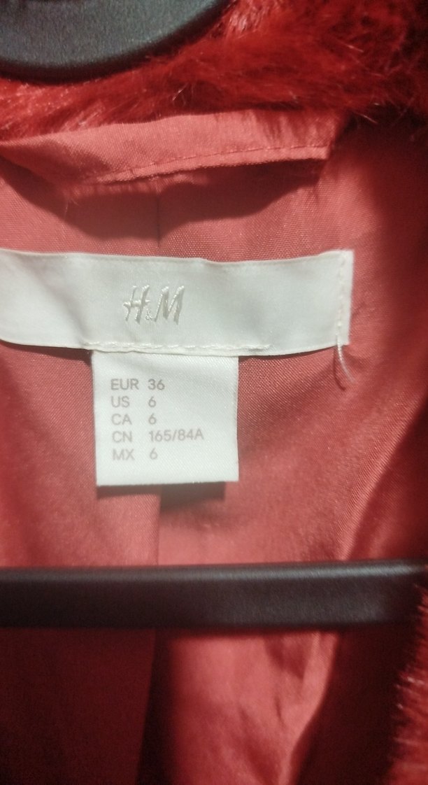 Kırmızı Kadın Suni Kürk Midi Ceket - Görsel 4