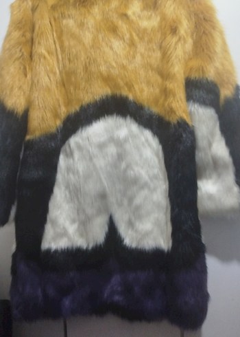 Kahverengi Zebra Desenli Uzun Suni Kürk - Görsel 6