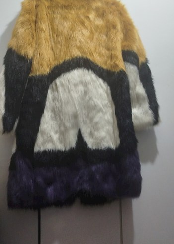 Kahverengi Zebra Desenli Uzun Suni Kürk - Görsel 8