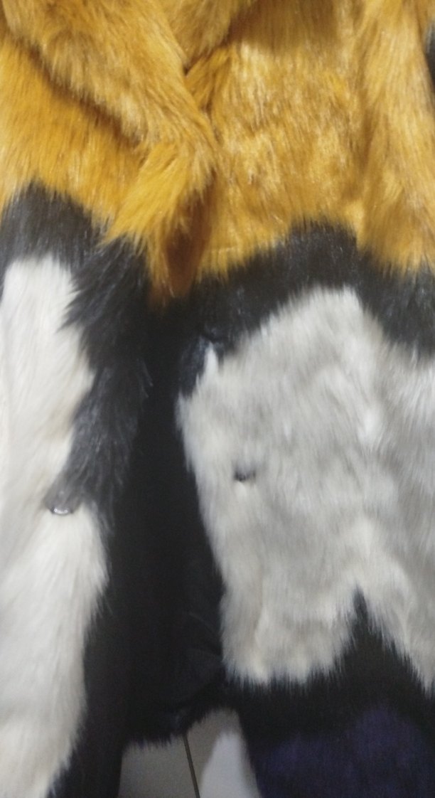 Kahverengi Zebra Desenli Uzun Suni Kürk - Görsel 5