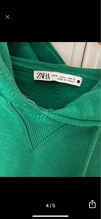 m Beden yeşil Renk Zara orjinal Sweatshırt deformesi yoktur