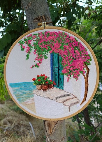 Beden Pastel Pembe Nakış Tablo