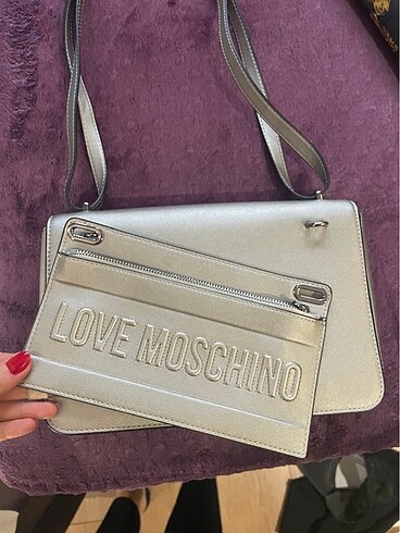  Beden gri Renk Love Moschino Omuz Çantası