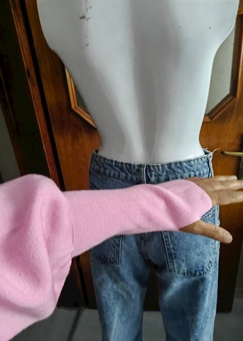 diğer Beden pembe Renk Pembe Yüksek Yakalı Örgü Kadın Kazak